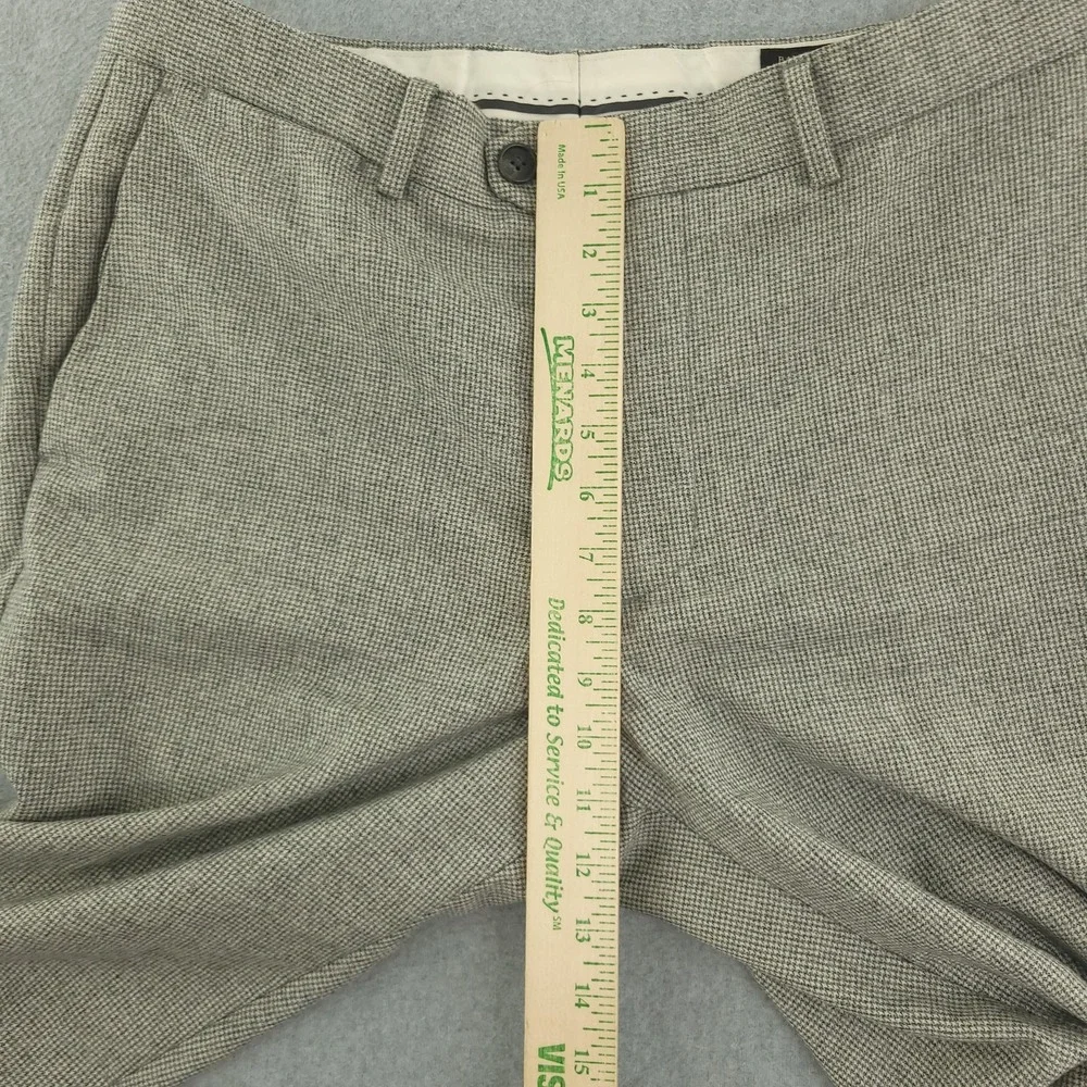 Banana Republic Dress Pants Mens 33x32 Gray Wool Check Slim Tapered Fit Formal